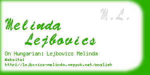 melinda lejbovics business card